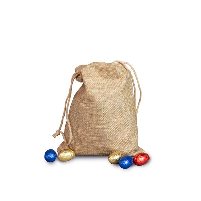 Jute zak met paaseitjes zonder tag