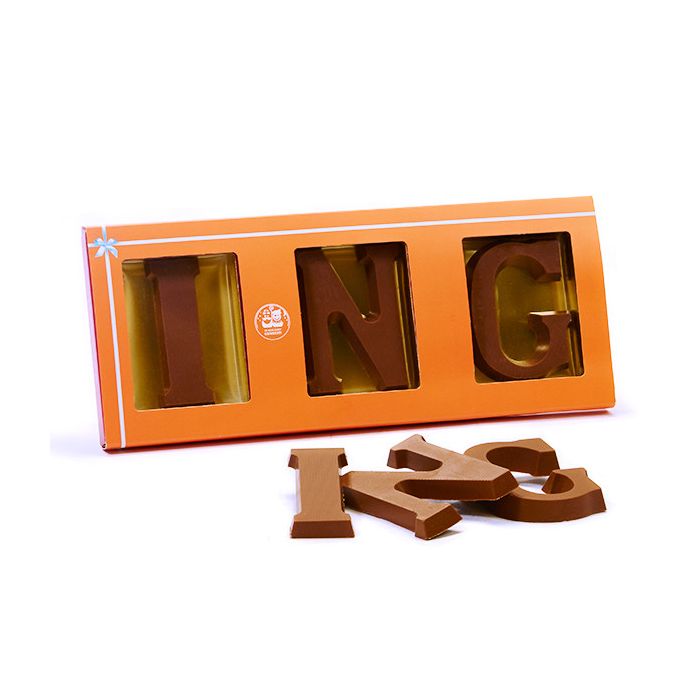 3 Chocoladeletters in sleeve - 3 x 200 gram