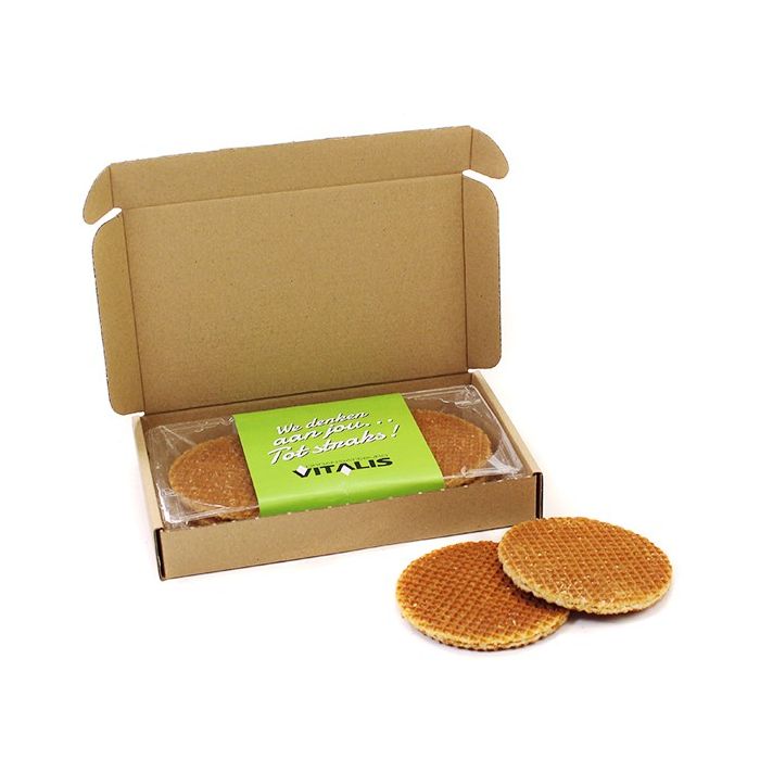 6 Stroopwafels in sleeve en verzenddoosje