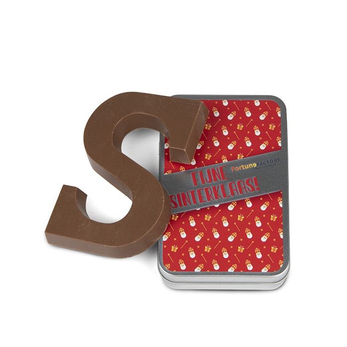 Chocoladeletter is A6 blik