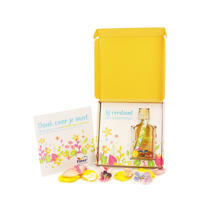Bloemengroet in verzenddoosje - Online teamuitje