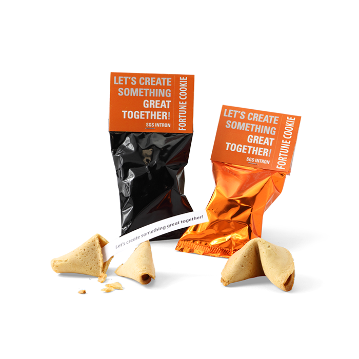 Fortune cookie met topkaartje - eigen teksten