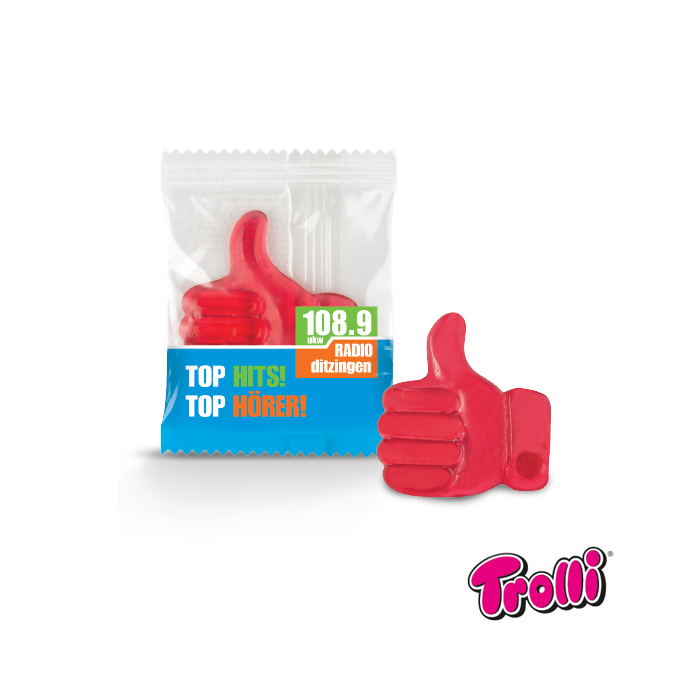 Jellysnoepjes in verschillende vormen - like duim