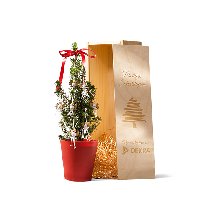 Bureau kerstboompje - diverse versiering en verpakkingen mogelijk