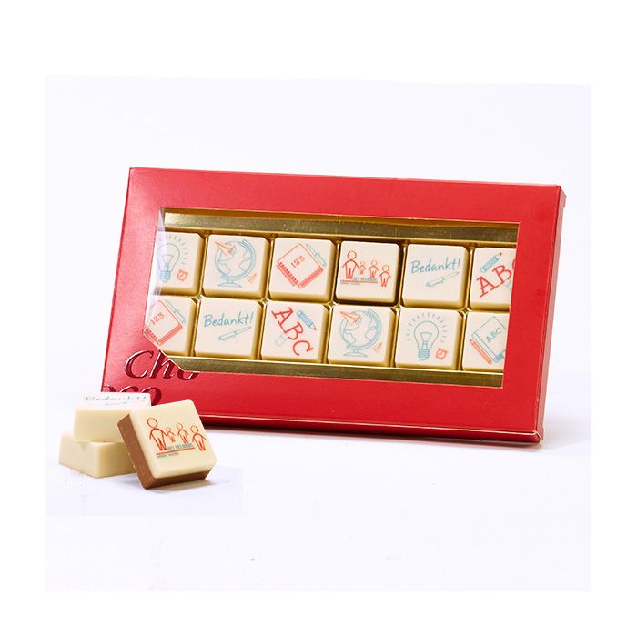 12 logo bonbons in geschenkdoos - Leerkracht