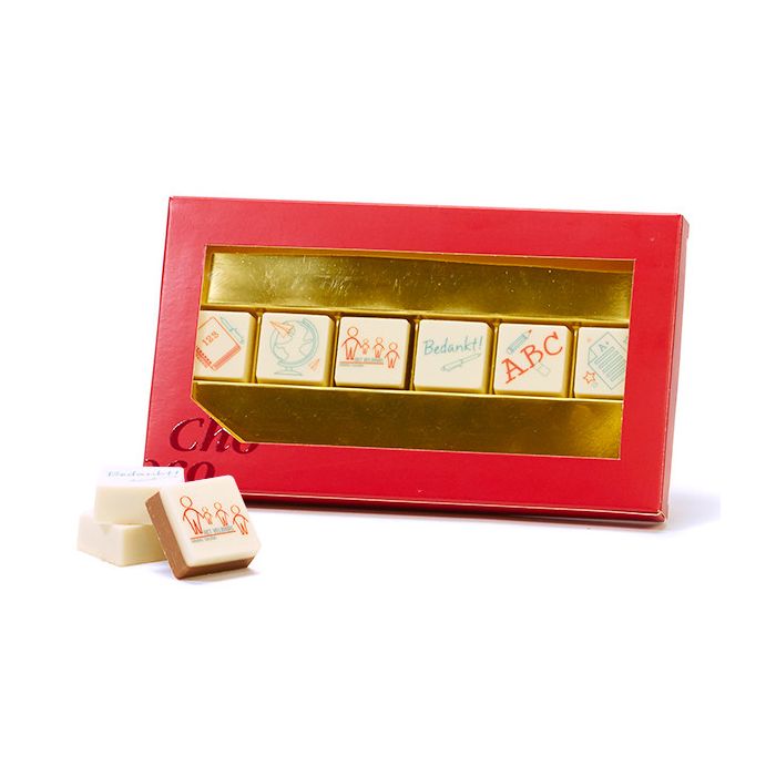 6 logo bonbons in geschenkdoos - Leerkracht