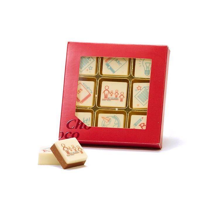 9 logo bonbons in geschenkdoos