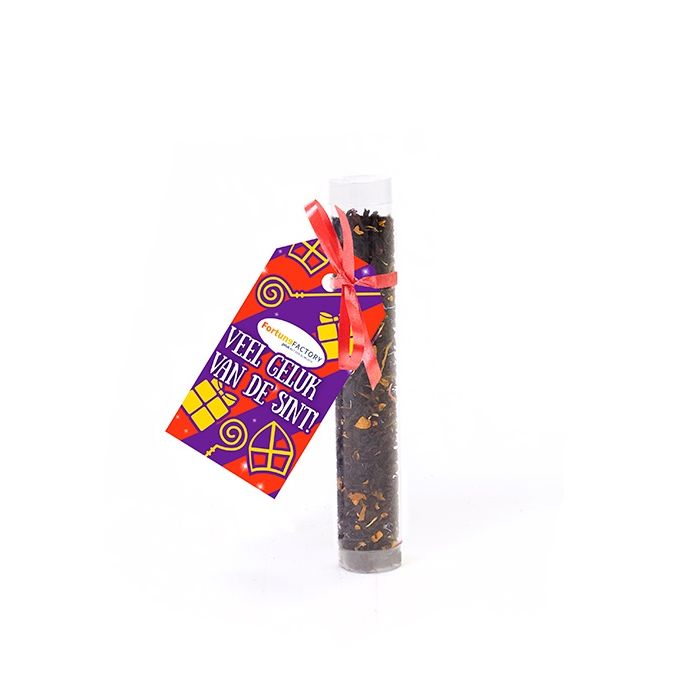 SpecuKlaas thee in tube met tag