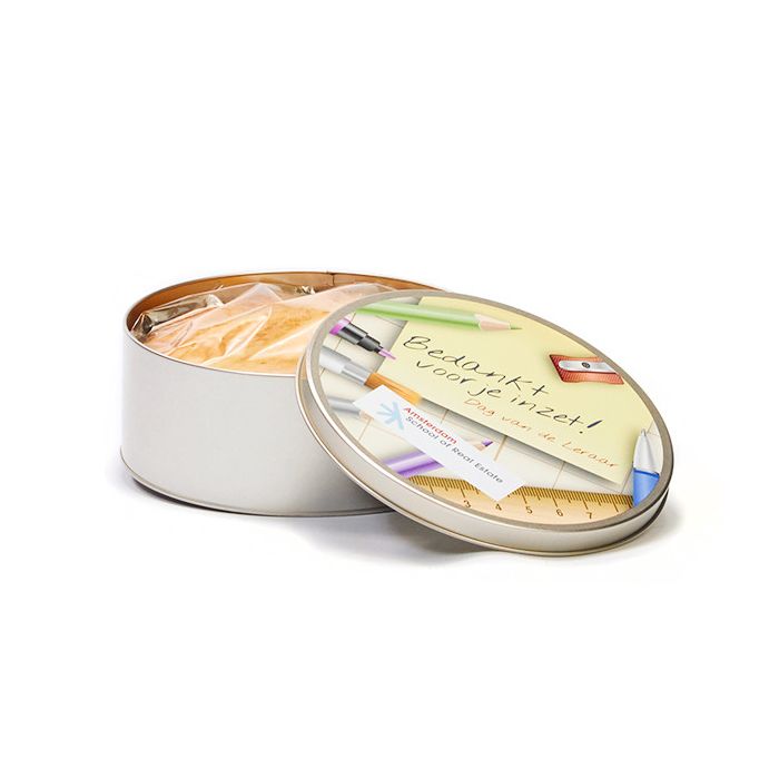 Taart in geschenkblik voor leerkracht 2