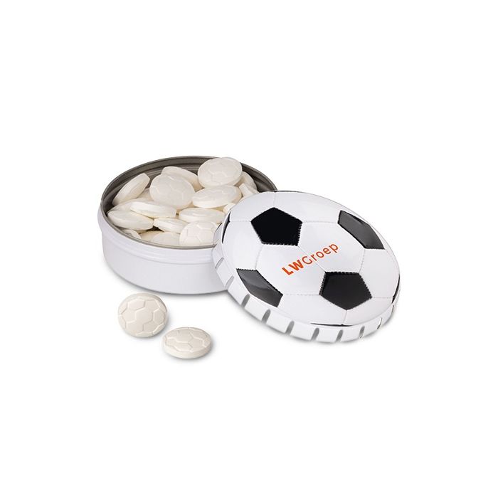 Voetbal blikje met pepermuntjes