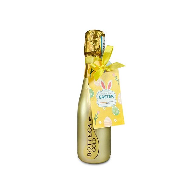 Gouden Prosecco met bedrukt kaartje