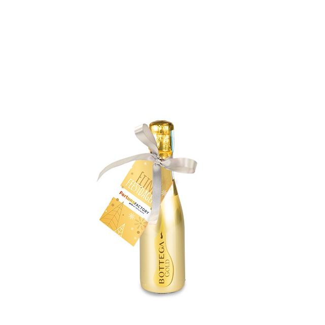 Gouden Prosecco met bedrukt kaartje