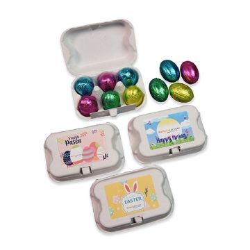 mini eierdoosje met 6 paaseitjes