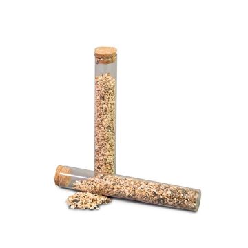 Glazen tube met bloemenzaad