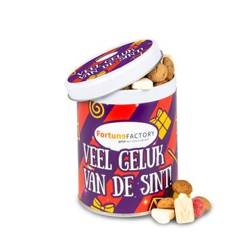 Blik met 350 gram strooigoed of kruidnoten