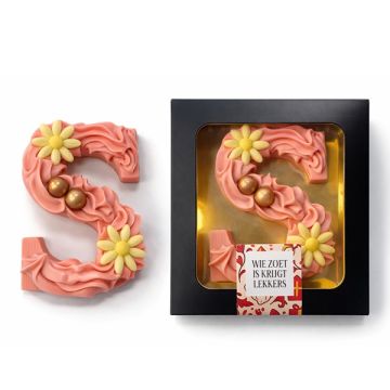 Chocoladeletter S aardbei 140 gram