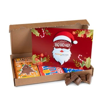 Verzenddoosje Tony kerstrepen met kaart