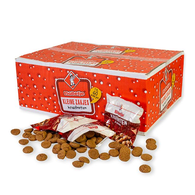 Bolletje kruidnoten uitdeeldoos 60 zakjes