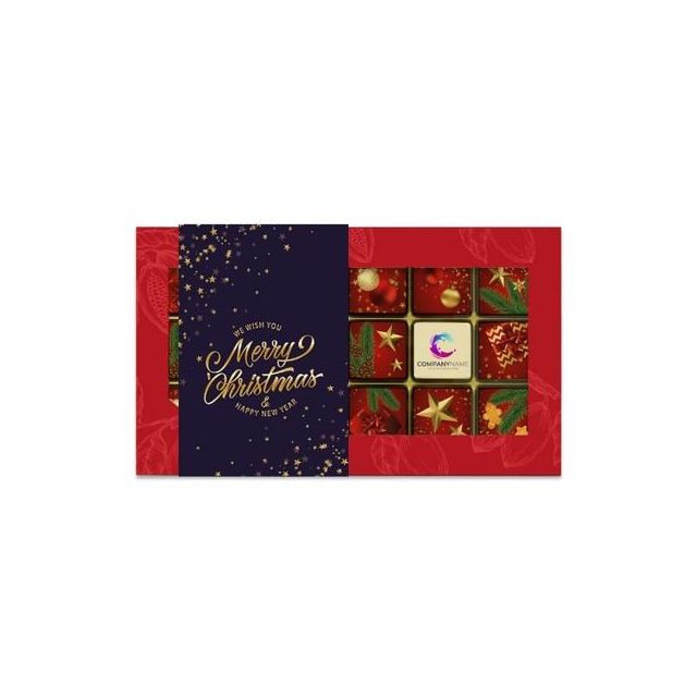 Chocoladeblokjes Kerst - 18 stuks - Eigen logo