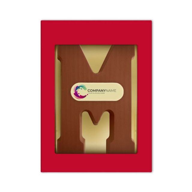 Chocoladeletter M met logo