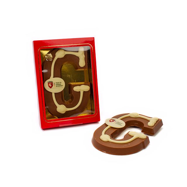 Chocoladeletter A t/m Z met eigen logo 200 gram