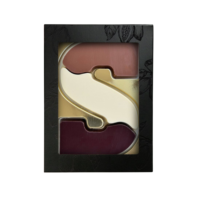 Chocoladeletter S in 3 smaken