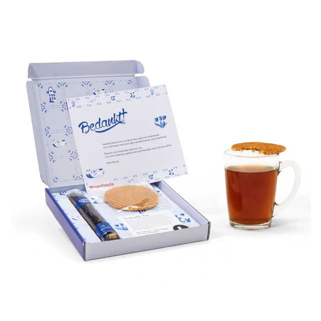 Stroopwafel thee in geschenk- of verzenddoosje 