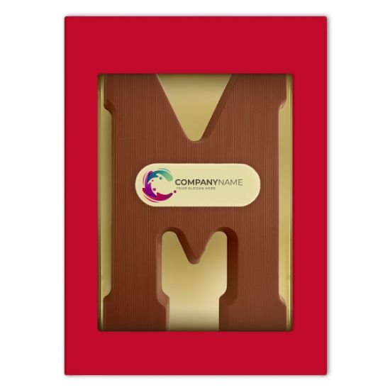 Chocoladeletter met logo m