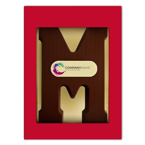 Chocoladeletter met logo m