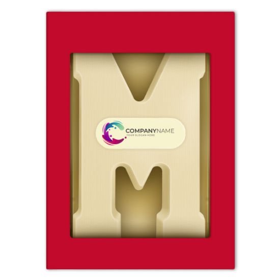 Chocoladeletter met logo m
