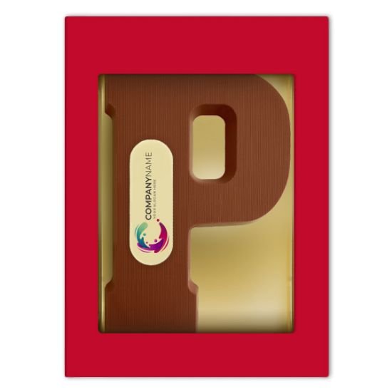 Chocoladeletter met logo P