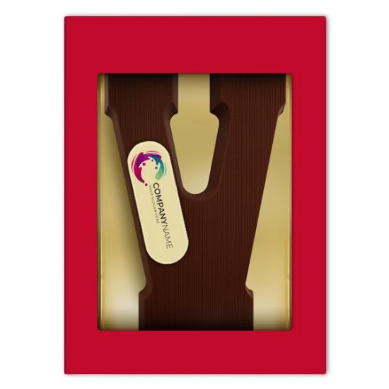 Chocoladeletter met logo V