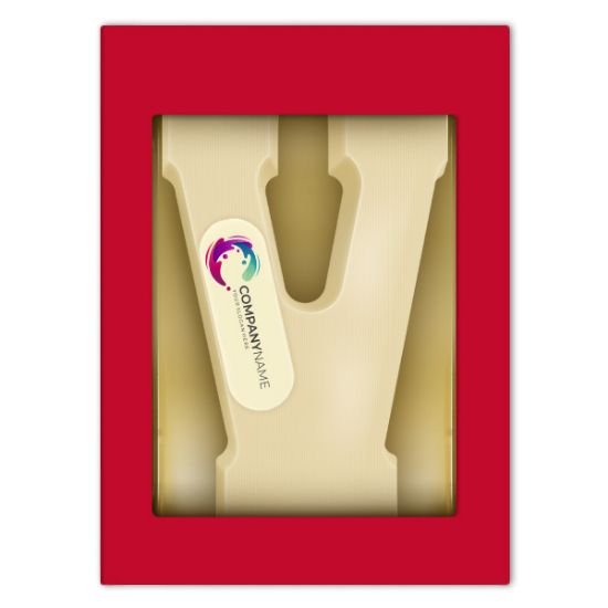 Chocoladeletter met logo V