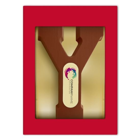 Chocoladeletter met logo Y