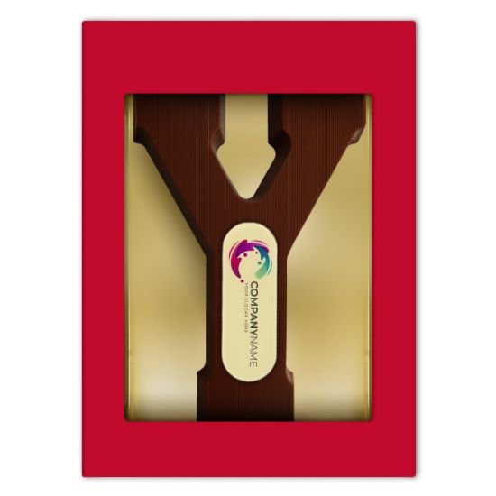 Chocoladeletter met logo Y