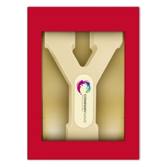 Chocoladeletter met logo Y