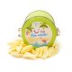 Groen blik met schuim bananen