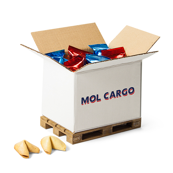 Mini europallet met fortune cookies - Mol Cargo