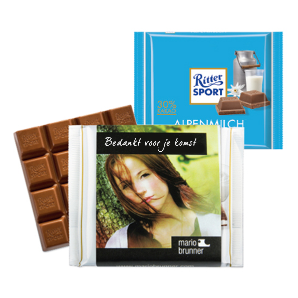 Ritter SPORT verpakt in eigen ontwerp folie