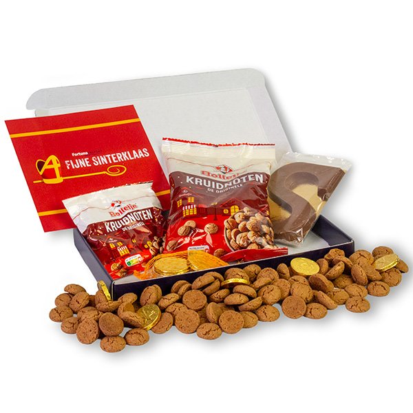 Sinterklaaslekkernijen in verzenddoosje