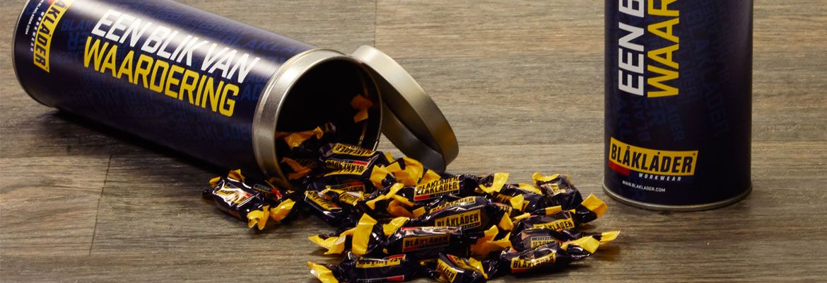 blaklader snoep blik