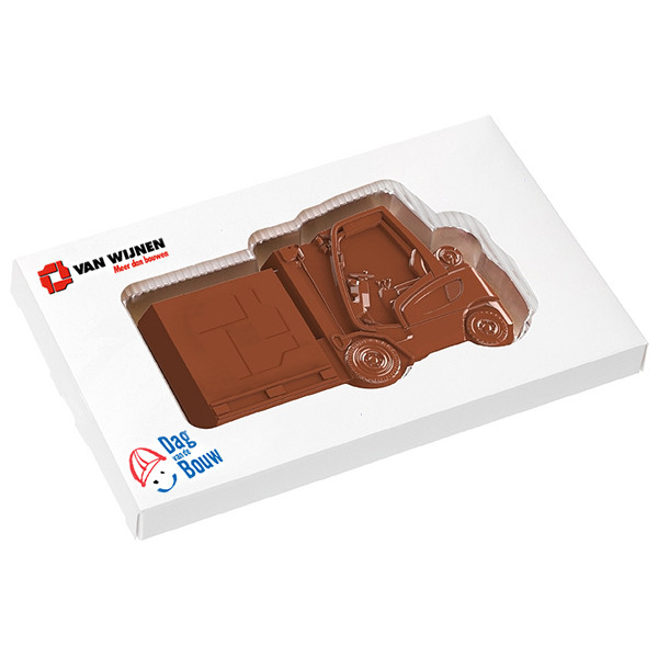 dag van de bouw - chocolade plak heftruck