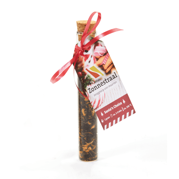 Luxe kerstthee glazen buisje