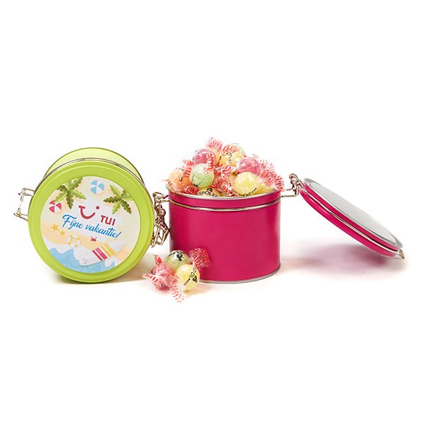 Snoep in blik met klipsluiting