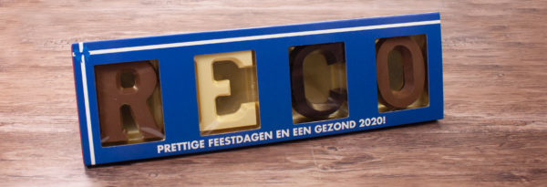 RECO geeft haar eigen naam in chocoladeletters